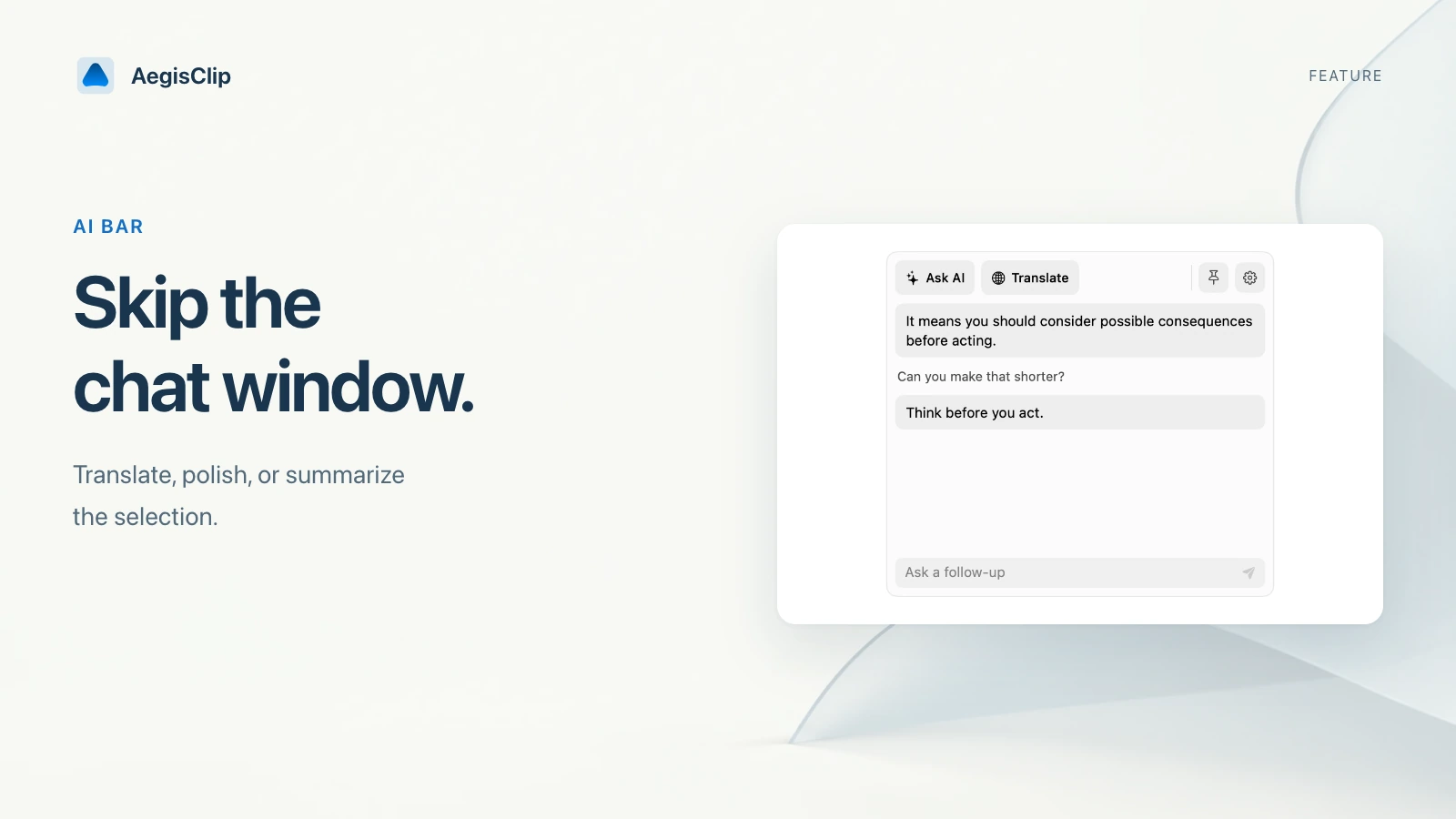 AI Bar for Mac: Work with Selected Text, Clips, and Screenshots