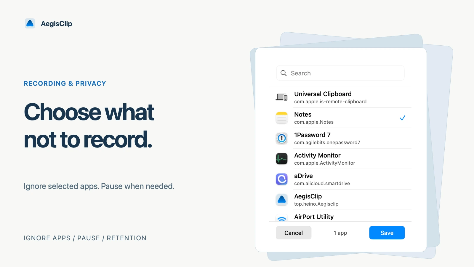 Clipboard Privacy and Ignore Apps on Mac