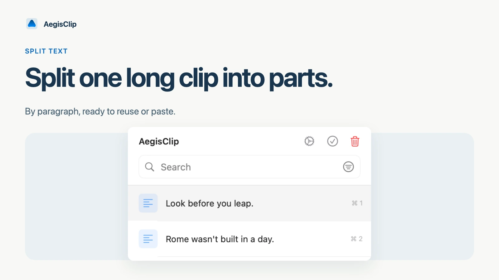 Split Text into Items