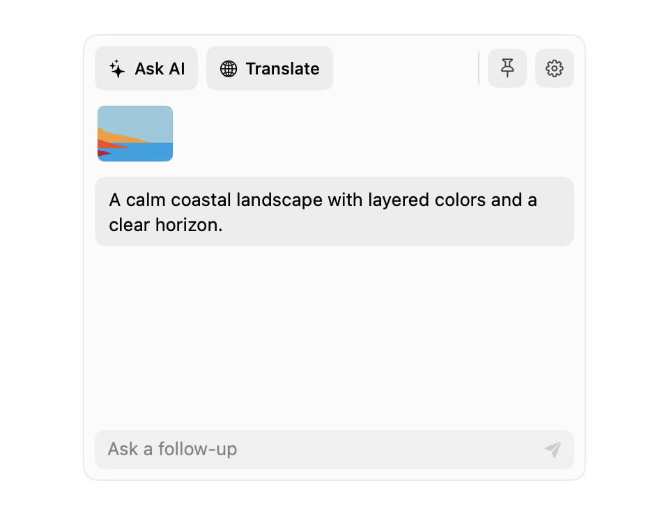 AegisClip AI conversation analyzing an attached screenshot